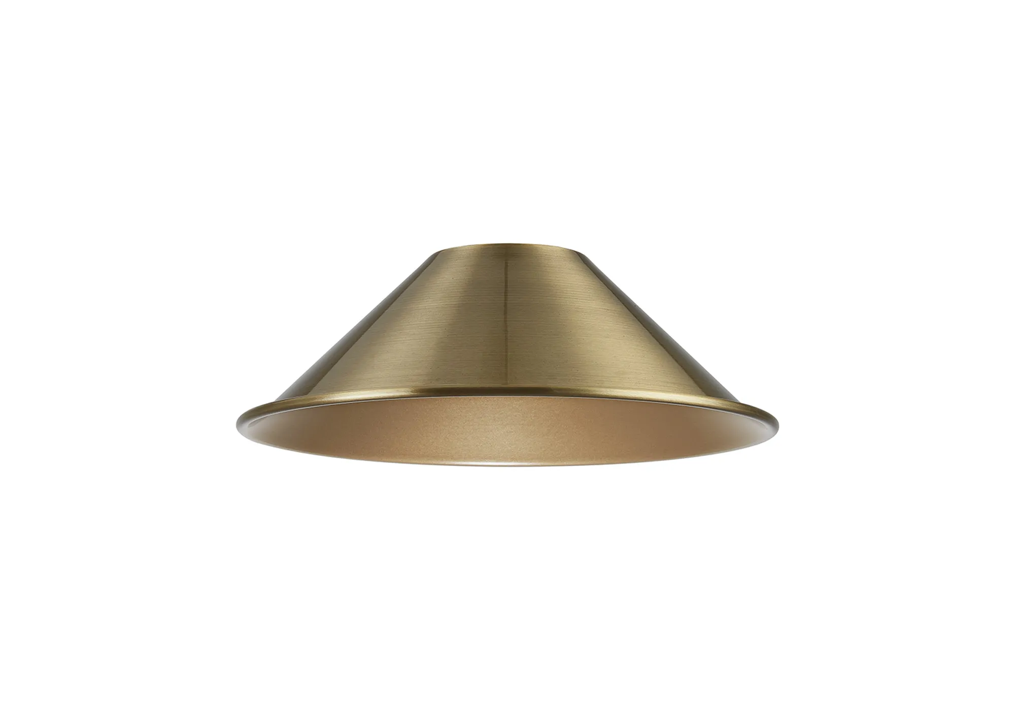 D1031/AB  Dreifa Curved 210mm Shallow Cone (MA) Painted Antique Brass Metal Shade
